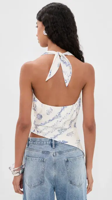 Damaris Bailey Sol Top Blue and White | Thumbnail 3