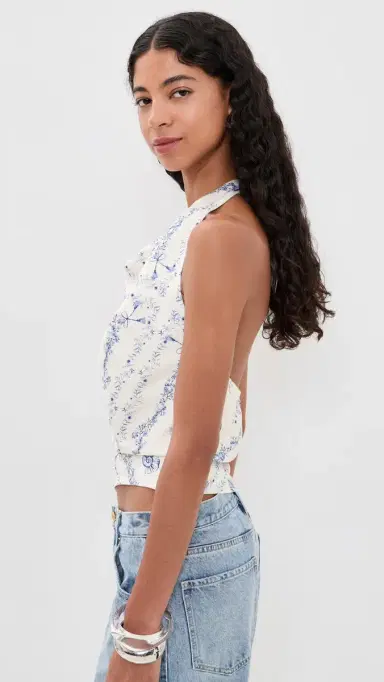 Damaris Bailey Sol Top Blue and White | Thumbnail 4