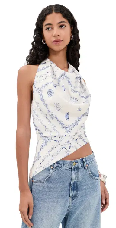 Damaris Bailey Sol Top Blue and White | Thumbnail 1