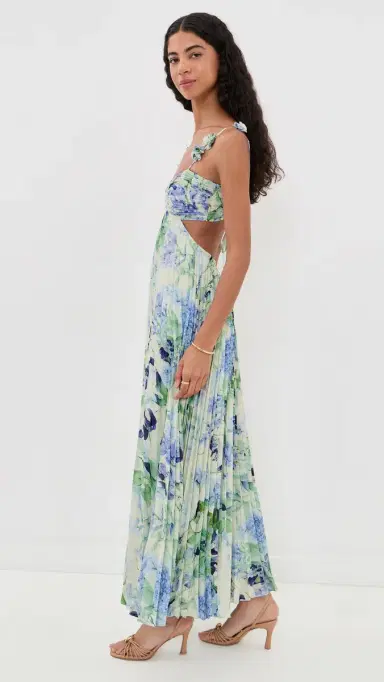 ASTR The Label Emese Dress Green Blue Floral S | Thumbnail 4 ASTR The Label Emese Dress Green Blue Floral S | Thumbnail 4