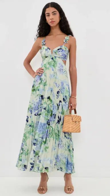 ASTR The Label Emese Dress Green Blue Floral S | Thumbnail 5 ASTR The Label Emese Dress Green Blue Floral S | Thumbnail 5