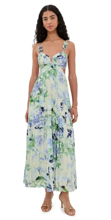 ASTR The Label Emese Dress Green Blue Floral S | Thumbnail 1 ASTR The Label Emese Dress Green Blue Floral S | Thumbnail 1