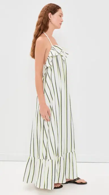 Marrakshi Life The Ruffled Midi Dress Stripe 20 | Thumbnail 4 Marrakshi Life The Ruffled Midi Dress Stripe 20 | Thumbnail 4