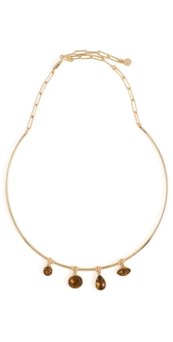 Ettika Crystal Drift Collar Necklace Smokey Quartz One Size