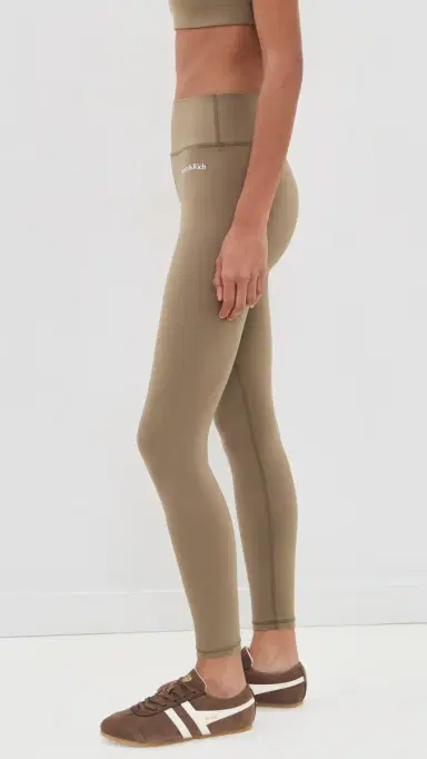 Sporty & Rich Serif Logo High Waisted Full eggings Sand White | Thumbnail 4