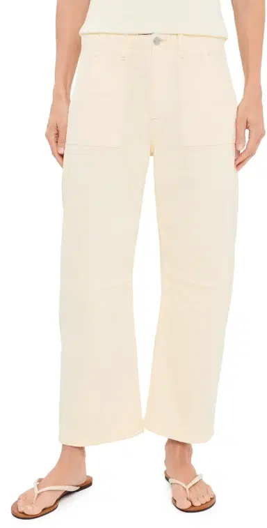 Le Jean Petite Utility Soft Barrel Jeans Lemon Yellow | Thumbnail 1 Le Jean Petite Utility Soft Barrel Jeans Lemon Yellow | Thumbnail 1