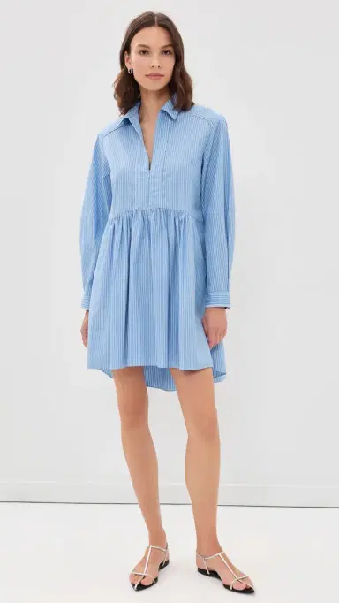 Aknvas Kate Poplin Dress Blue / White | Thumbnail 2