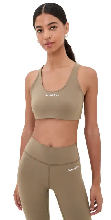 Sporty & Rich erif Logo ports Bra and White | Thumbnail 1 Sporty & Rich erif Logo ports Bra and White | Thumbnail 1