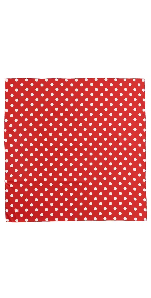Loeffler Randall Beverly Scarf Red/White Polka Dot One Size