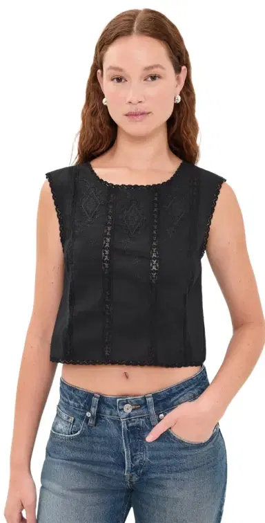 Madewell Embroidered Lace-Insert Top | Thumbnail 1 Madewell Embroidered Lace-Insert Top | Thumbnail 1