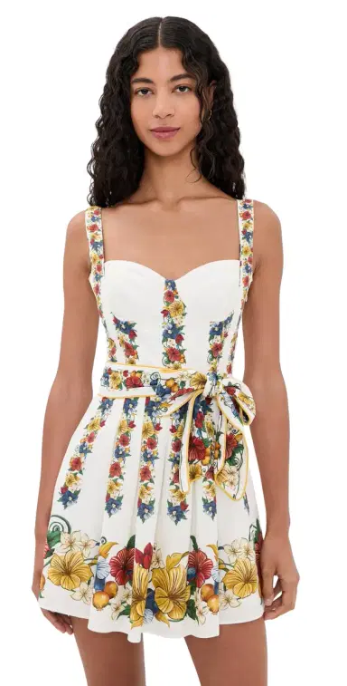 Farm Rio Tropical Mini Dress Tropi Off-White Scarf | Thumbnail 1 Farm Rio Tropical Mini Dress Tropi Off-White Scarf | Thumbnail 1