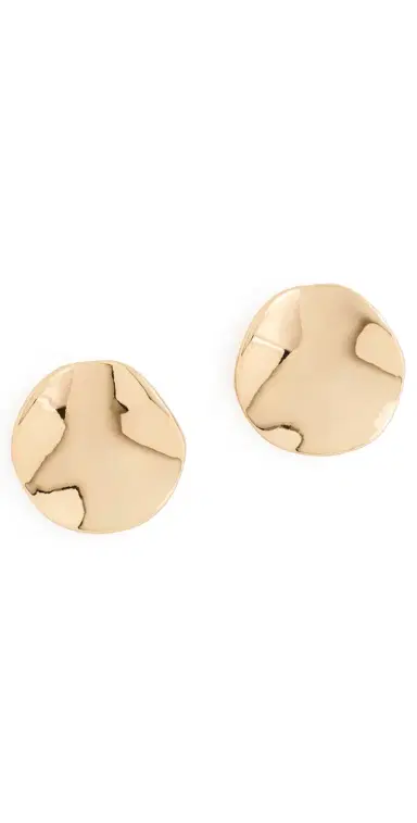 Ettika Molten Disc Stud Earrings Gold One Size | Thumbnail 1