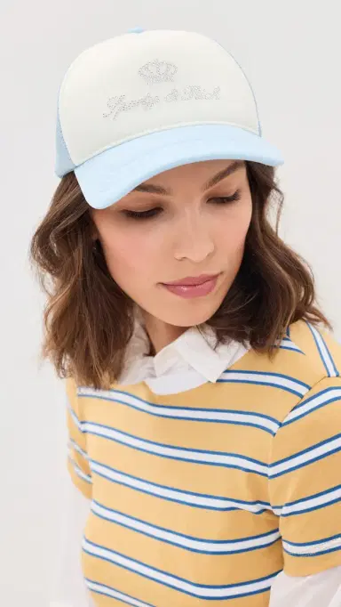 Sporty & Rich Juicy Crown Trucker Hat | Thumbnail 3