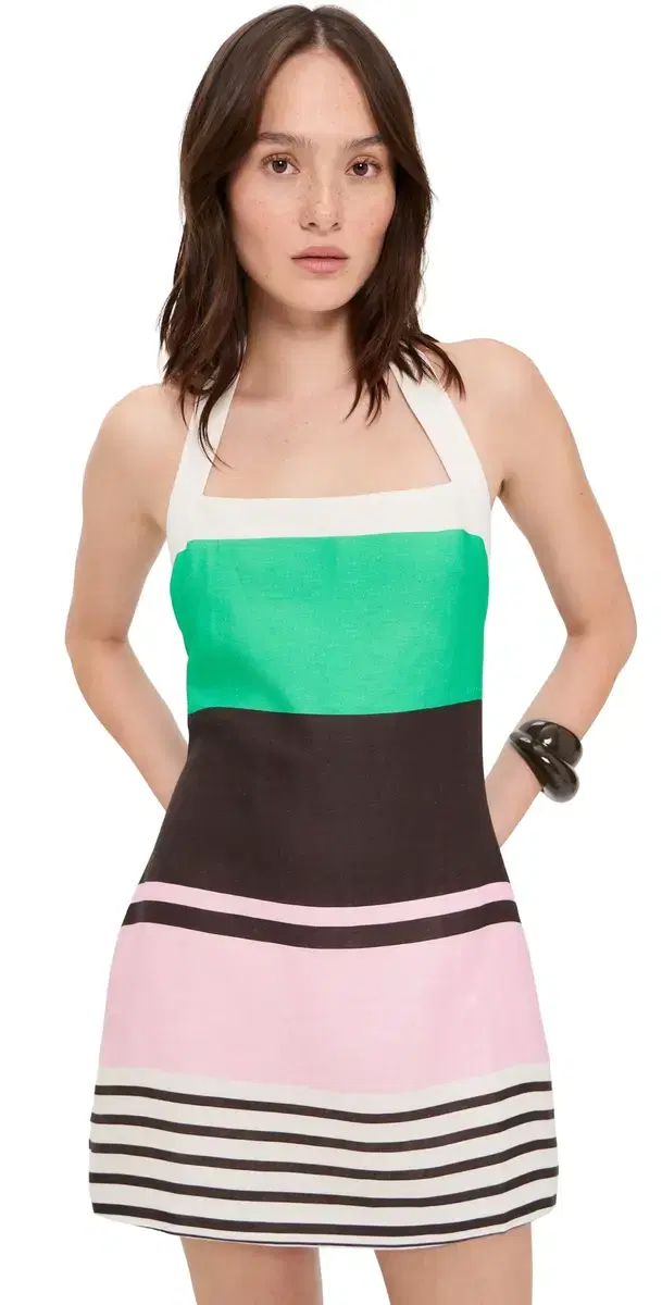 ROAME aya ini Halter Dress Tango Stripe