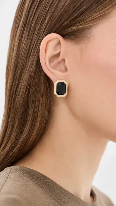 Ettika Emerald Deco Earrings Black One Size | Thumbnail 3 Ettika Emerald Deco Earrings Black One Size | Thumbnail 3