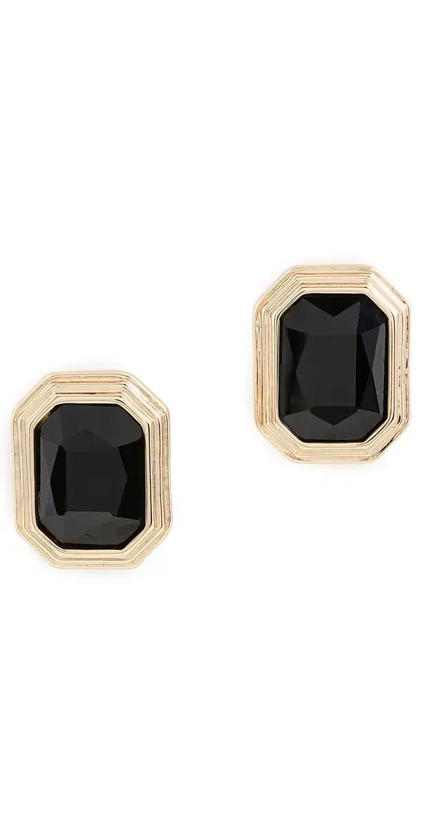 Ettika Emerald Deco Earrings Black One Size