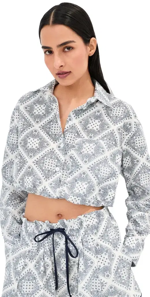 Wylie Button Down hirt White/Navy