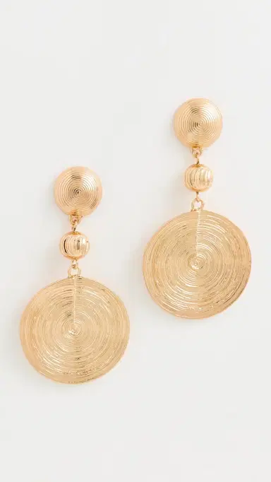 Ettika Swirl Pendant Dangle Earrings Gold One Size | Thumbnail 2