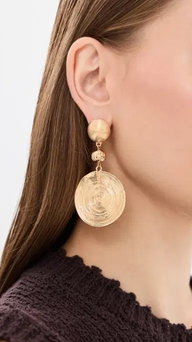 Ettika Swirl Pendant Dangle Earrings Gold One Size | Thumbnail 3