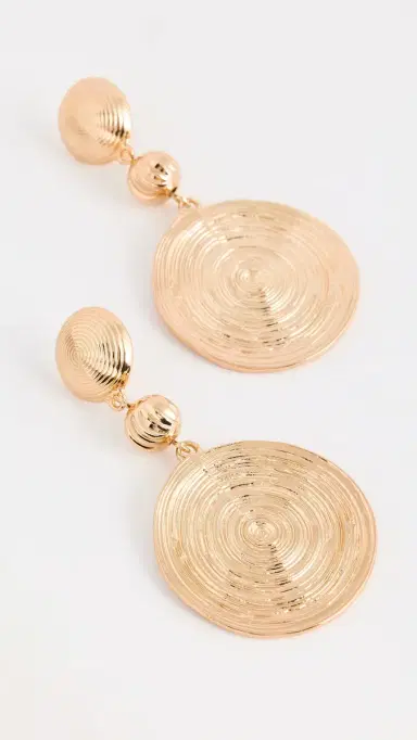 Ettika Swirl Pendant Dangle Earrings Gold One Size | Thumbnail 4