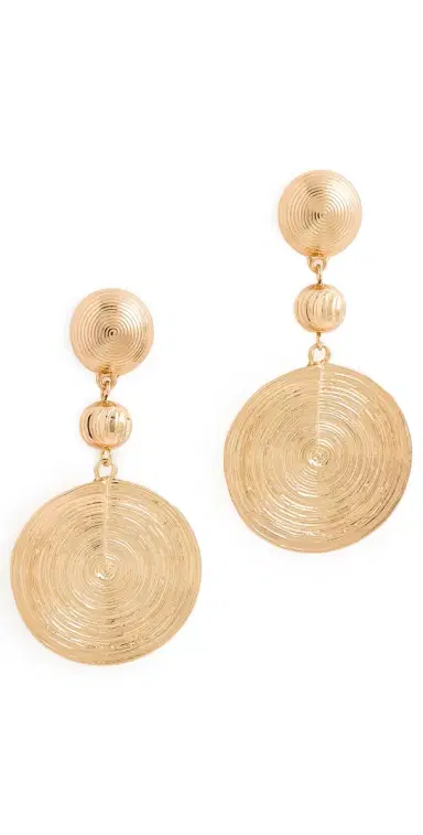 Ettika Swirl Pendant Dangle Earrings Gold One Size | Thumbnail 1