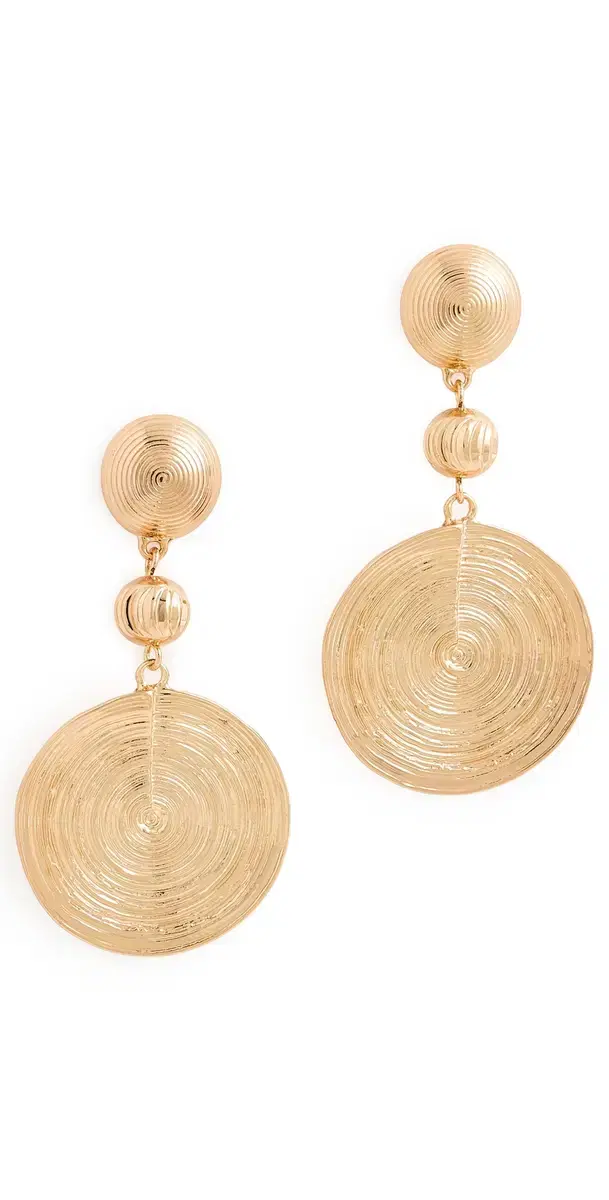 Swirl Pendant Dangle Earrings Gold One Size