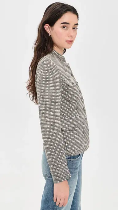 rag & bone Mercer Ponte Blazer Black Plaid 0 | Thumbnail 4