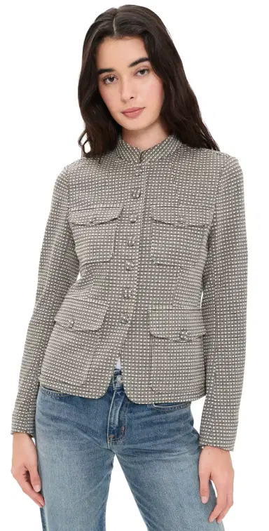 rag & bone Mercer Ponte Blazer Black Plaid 0 | Thumbnail 1