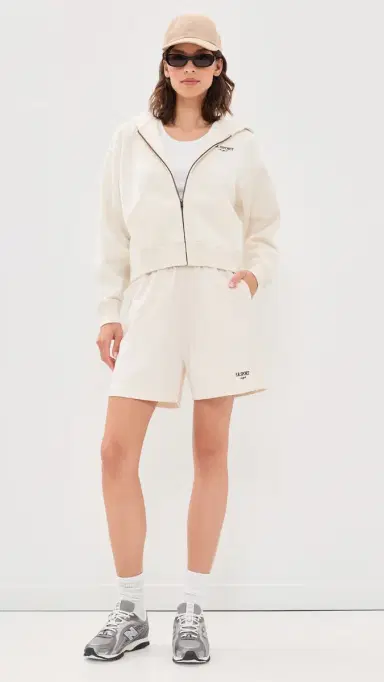 Sporty & Rich R Sport Embroidered Zip Hoodie Ecru Cioco | Thumbnail 5 Sporty & Rich R Sport Embroidered Zip Hoodie Ecru Cioco | Thumbnail 5