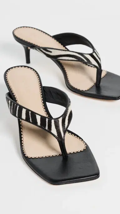 Cinq à Sept Frankie Zebra Haircalf Kitten Heel Sandals Black/Ivory 37 | Thumbnail 5 Cinq à Sept Frankie Zebra Haircalf Kitten Heel Sandals Black/Ivory 37 | Thumbnail 5