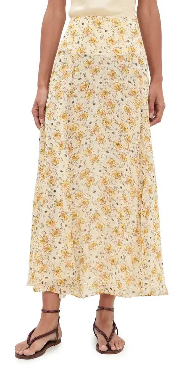 Fran Skirt Light Yellow/Ecru