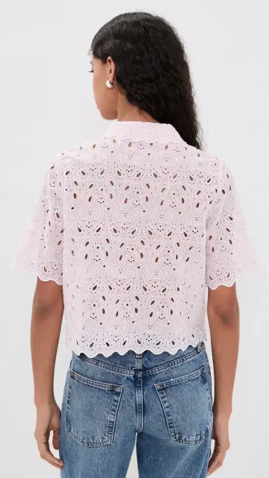 Frame The Paisley Eyelet Top Bubble Gum L | Thumbnail 3 Frame The Paisley Eyelet Top Bubble Gum L | Thumbnail 3