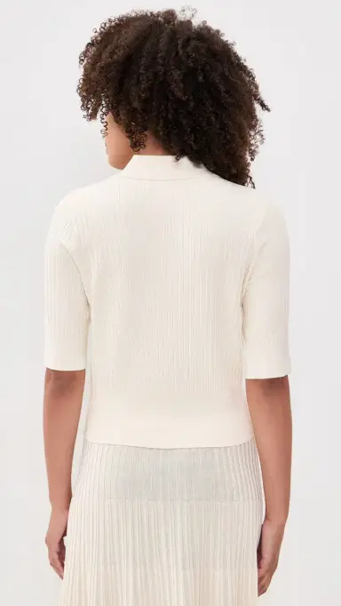 TWP Short Sleeve Polo Sweater | Thumbnail 3