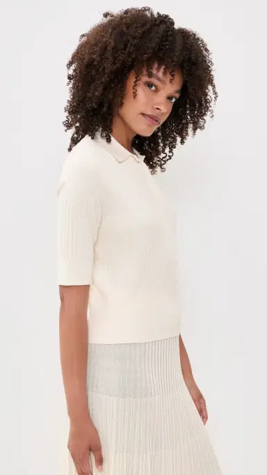 TWP Short Sleeve Polo Sweater | Thumbnail 4