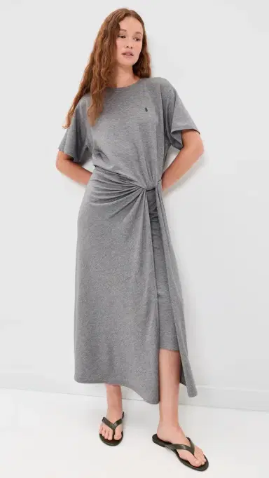 Polo Ralph Lauren Knit T-Shirt Dress Cobblestone Heather M | Thumbnail 2