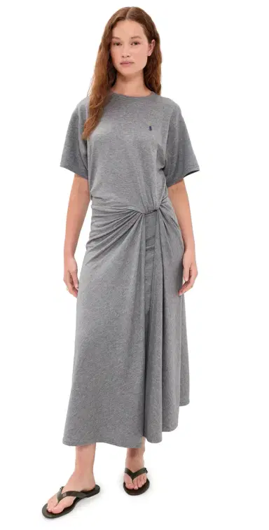 Polo Ralph Lauren Knit T-Shirt Dress Cobblestone Heather M | Thumbnail 1