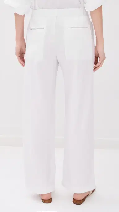James Perse Cotton Linen Stretch Poplin Pants White 2 | Thumbnail 3
