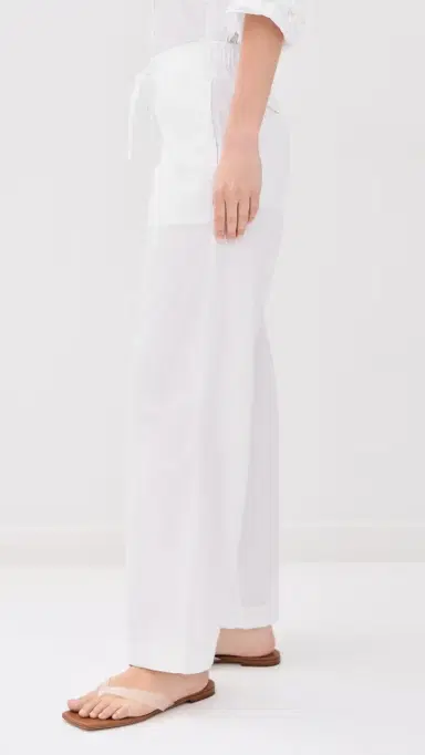 James Perse Cotton Linen Stretch Poplin Pants White 2 | Thumbnail 4