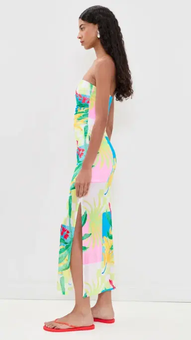 MINKPINK Palmira Mesh Dress Vacation Palms | Thumbnail 4