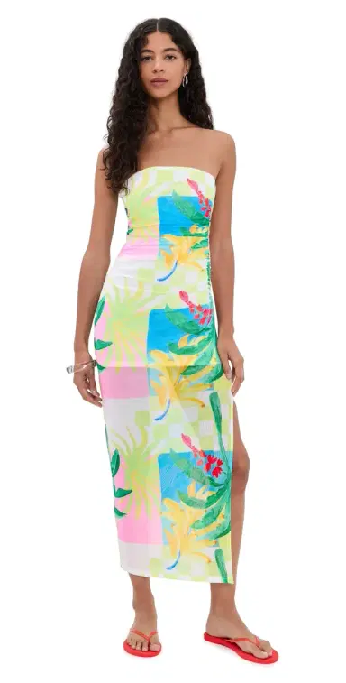 MINKPINK Palmira Mesh Dress Vacation Palms | Thumbnail 1