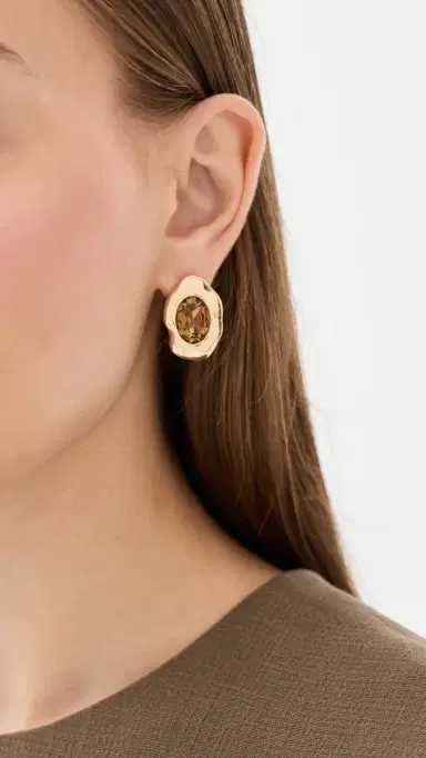 Ettika Molten Glow Crystal Studs Smokey Quartz | Thumbnail 3