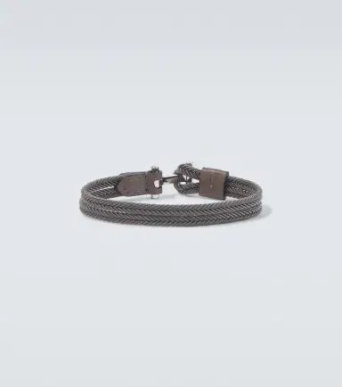Tom Ford Braided leather-trimmed bracelet | Thumbnail 3