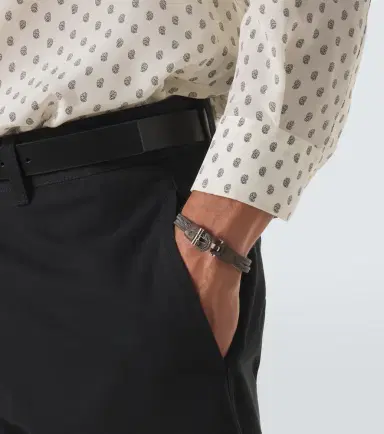 Tom Ford Braided leather-trimmed bracelet | Thumbnail 4