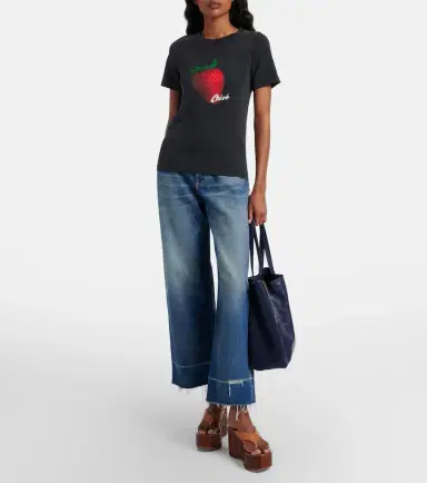 Chloé Chloé Distressed cropped wide-leg jeans | Thumbnail 3 Chloé Chloé Distressed cropped wide-leg jeans | Thumbnail 3