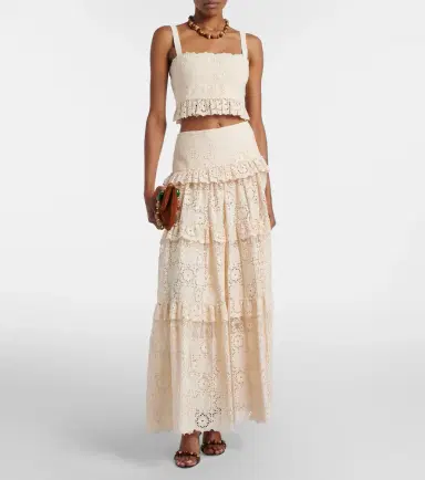Elie Saab Guipure lace cotton and silk-blend maxi skirt | Thumbnail 3 Elie Saab Guipure lace cotton and silk-blend maxi skirt | Thumbnail 3