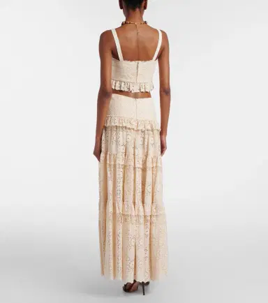 Elie Saab Guipure lace cotton and silk-blend maxi skirt | Thumbnail 4 Elie Saab Guipure lace cotton and silk-blend maxi skirt | Thumbnail 4
