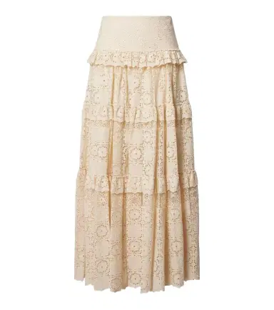 Elie Saab Guipure lace cotton and silk-blend maxi skirt | Thumbnail 1 Elie Saab Guipure lace cotton and silk-blend maxi skirt | Thumbnail 1