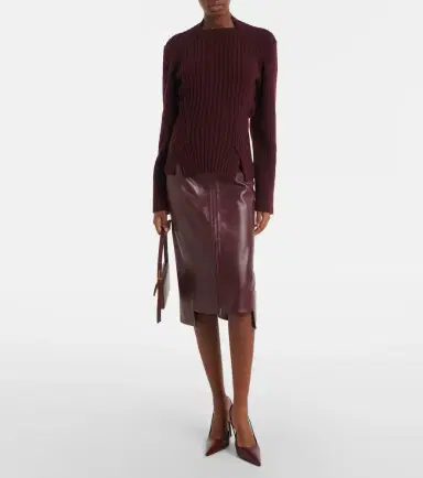 Victoria Beckham Ribbed-knit wool and cashmere sweater | Thumbnail 3