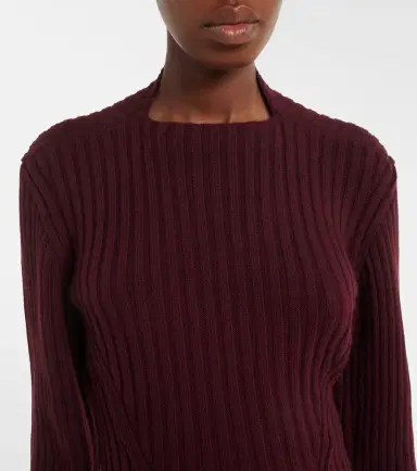 Victoria Beckham Ribbed-knit wool and cashmere sweater | Thumbnail 6