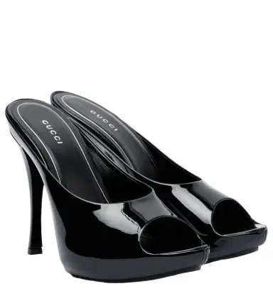 Gucci Viv patent leather platform mules | Thumbnail 1 Gucci Viv patent leather platform mules | Thumbnail 1